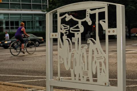 Row of Bikes, Kyle Reed Public art bike rack series, Row of Bikes