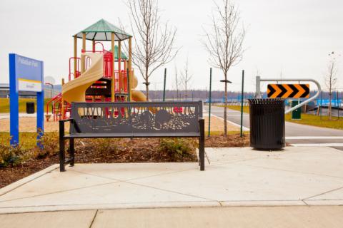 Palladium Park public art bench