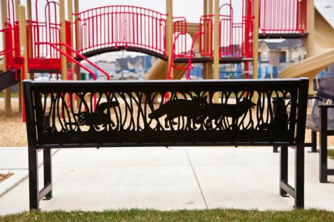 Palladium Park public art bench