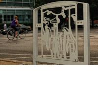 Row of Bikes, Kyle Reed Public art bike rack series, Row of Bikes