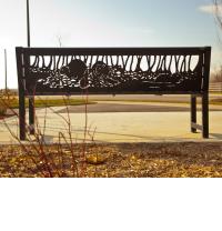 Beaver, Mary Catherine Newcomb Palladium Park public art bench